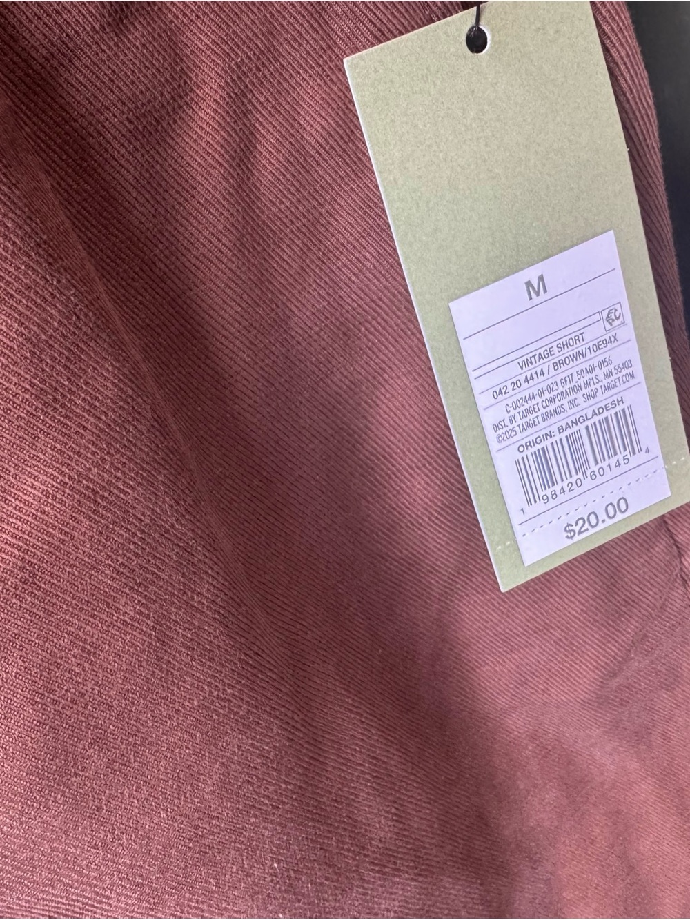 Goodfellow brand Men's Casual Rusty Brown Drawstring Shorts - Picture 5 of 11